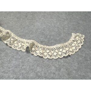 Vintage Ivory Lace Trim Scalloped Edging 1 yard + 32" Handmade Style for Sewing